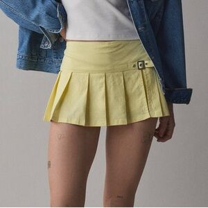 Urban Outfitters Yellow Pleated Mini Skort